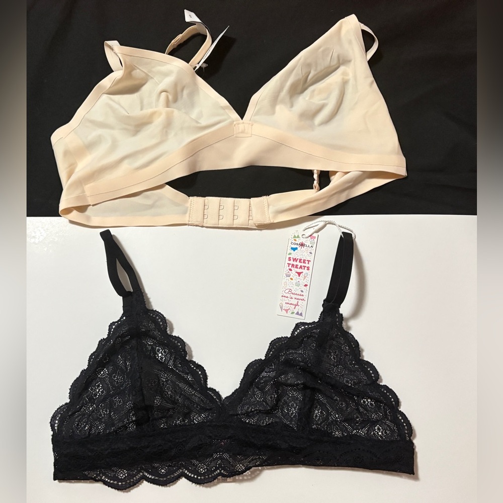 Bra - Set of 2 - Size Small - Black and Cream